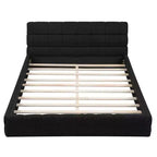 Struttura Letto a Piattaforma in Legno Imbottita Queen Size con Testiera in Velluto - ModernLuxe