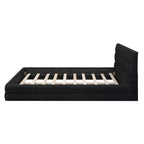 Struttura Letto a Piattaforma in Legno Imbottita Queen Size con Testiera in Velluto - ModernLuxe
