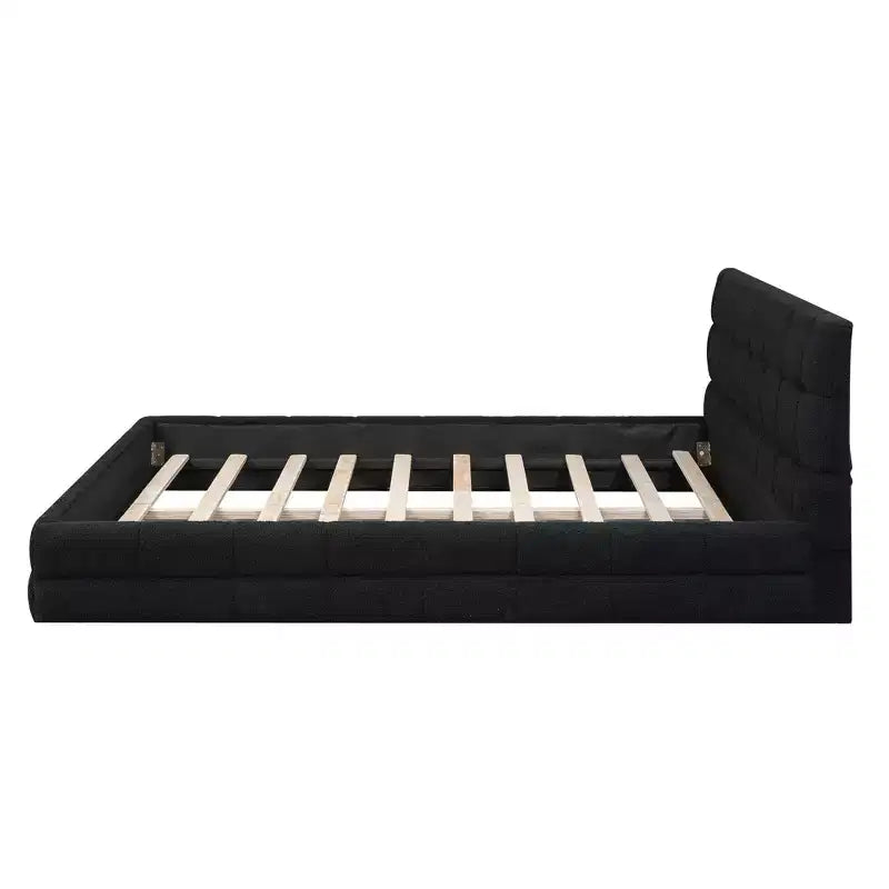 Struttura Letto a Piattaforma in Legno Imbottita Queen Size con Testiera in Velluto - ModernLuxe