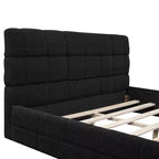 Struttura Letto a Piattaforma in Legno Imbottita Queen Size con Testiera in Velluto - ModernLuxe