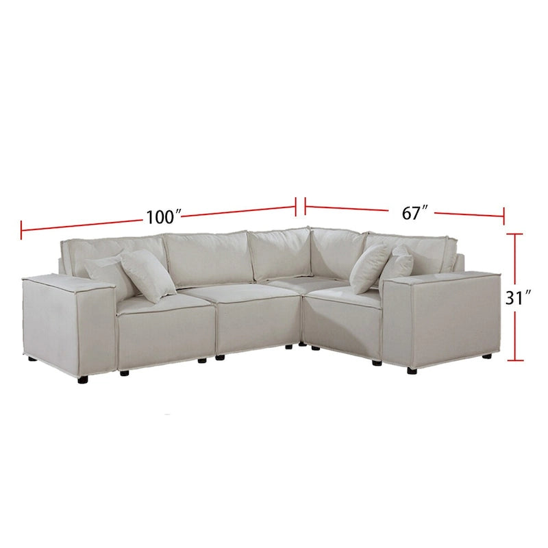Divano componibile modulare con pouf