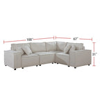 Divano componibile modulare con pouf