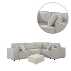 Divano componibile modulare con pouf