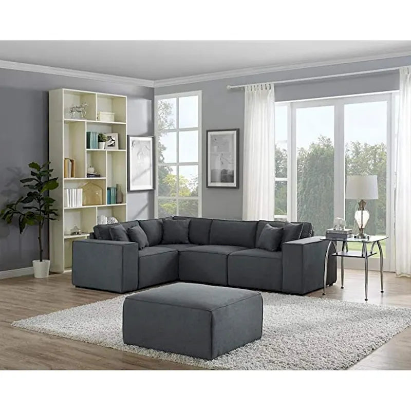 Divano componibile modulare con pouf