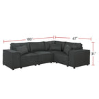 Divano componibile modulare con pouf