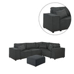 Divano componibile modulare con pouf