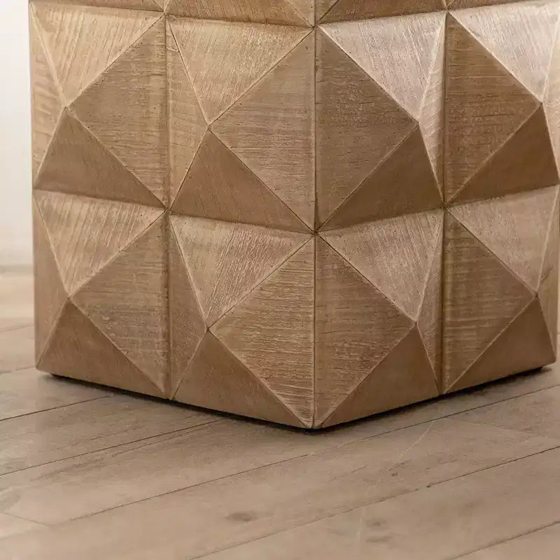 Tavolino retrò, tavolino moderno di design a colonna, tavolino laterale in legno per soggiorno, camera da letto e appartamento, tridimensionale