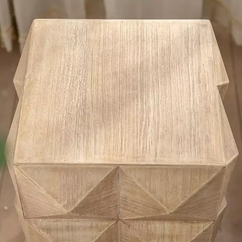 Tavolino retrò, tavolino moderno di design a colonna, tavolino laterale in legno per soggiorno, camera da letto e appartamento, tridimensionale