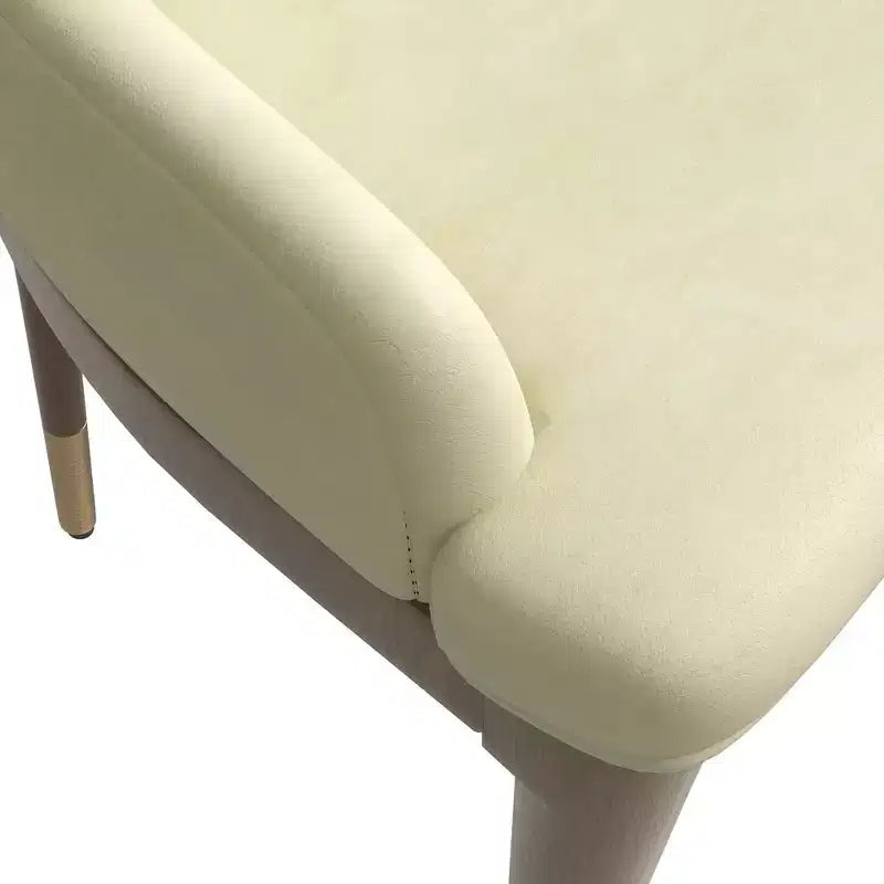 LeisureMod Sedia Moderna da Pranzo Rivestita in Pelle con Gambe in Legno di Caucciù Marrone Sedie Laterali per Cucina Accent Serie Viva