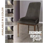 LeisureMod Sedia Moderna da Pranzo Rivestita in Pelle con Gambe in Legno di Caucciù Marrone Sedie Laterali per Cucina Accent Serie Viva