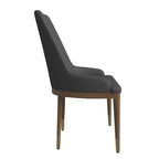 LeisureMod Sedia Moderna da Pranzo Rivestita in Pelle con Gambe in Legno di Caucciù Marrone Sedie Laterali per Cucina Accent Serie Viva