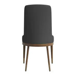 LeisureMod Sedia Moderna da Pranzo Rivestita in Pelle con Gambe in Legno di Caucciù Marrone Sedie Laterali per Cucina Accent Serie Viva