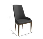 LeisureMod Sedia Moderna da Pranzo Rivestita in Pelle con Gambe in Legno di Caucciù Marrone Sedie Laterali per Cucina Accent Serie Viva