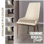 LeisureMod Sedia Moderna da Pranzo Rivestita in Pelle con Gambe in Legno di Caucciù Marrone Sedie Laterali per Cucina Accent Serie Viva