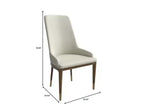 LeisureMod Sedia Moderna da Pranzo Rivestita in Pelle con Gambe in Legno di Caucciù Marrone Sedie Laterali per Cucina Accent Serie Viva
