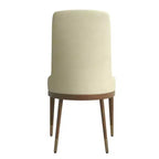LeisureMod Sedia Moderna da Pranzo Rivestita in Pelle con Gambe in Legno di Caucciù Marrone Sedie Laterali per Cucina Accent Serie Viva