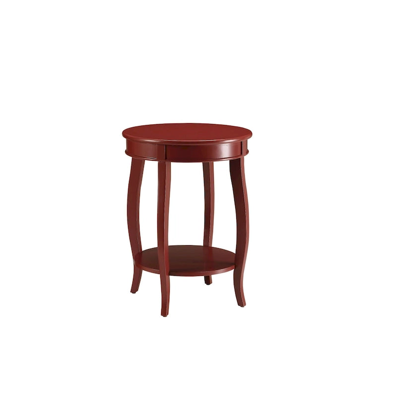 Tavolino Rotondo con Gambe a Cabriole e Ripiano Aperto – 4 Colori