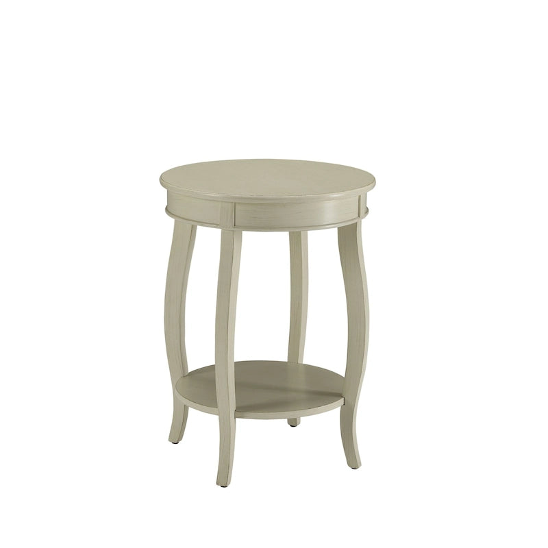 Tavolino Rotondo con Gambe a Cabriole e Ripiano Aperto – 4 Colori