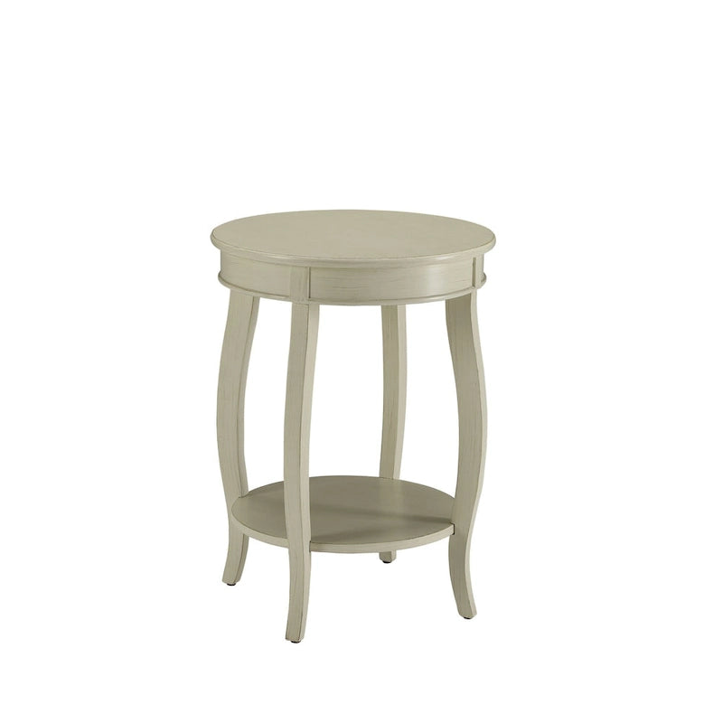 Tavolino Rotondo con Gambe a Cabriole e Ripiano Aperto – 4 Colori