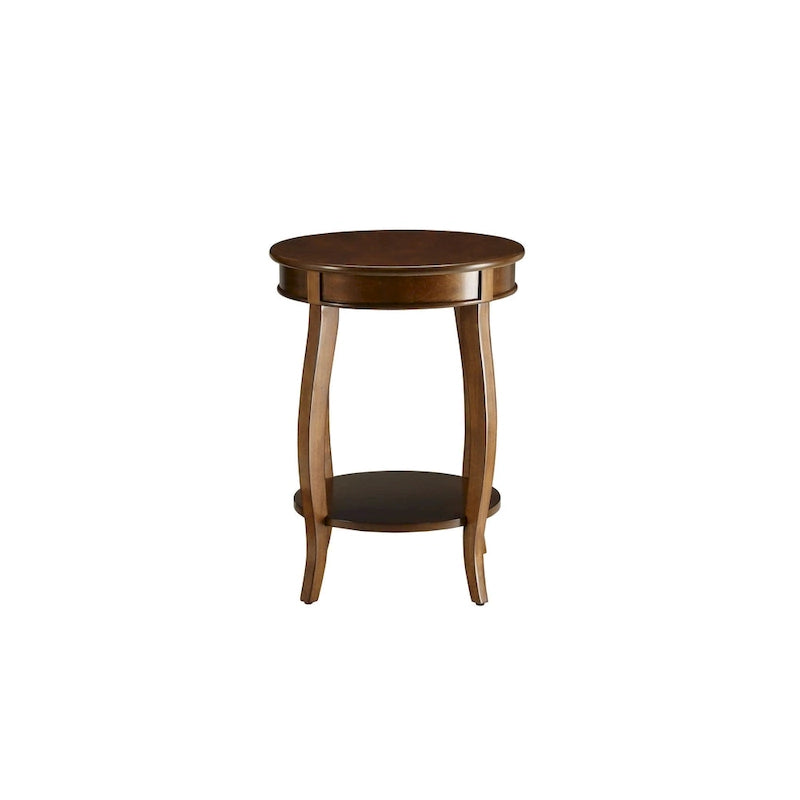 Tavolino Rotondo con Gambe a Cabriole e Ripiano Aperto – 4 Colori