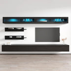 Mobile TV Sospeso a Parete con Luci LED a 16 Colori, 126"L