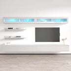 Mobile TV Sospeso a Parete con Luci LED a 16 Colori, 126"L