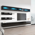 Mobile TV Sospeso a Parete con Luci LED a 16 Colori, 126"L