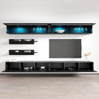 Mobile TV Sospeso a Parete con Luci LED a 16 Colori, 126"L