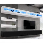 Mobile TV Sospeso a Parete con Luci LED a 16 Colori, 126"L