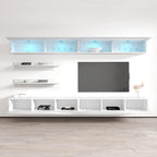 Mobile TV Sospeso a Parete con Luci LED a 16 Colori, 126"L