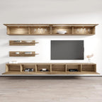 Mobile TV Sospeso a Parete con Luci LED a 16 Colori, 126"L