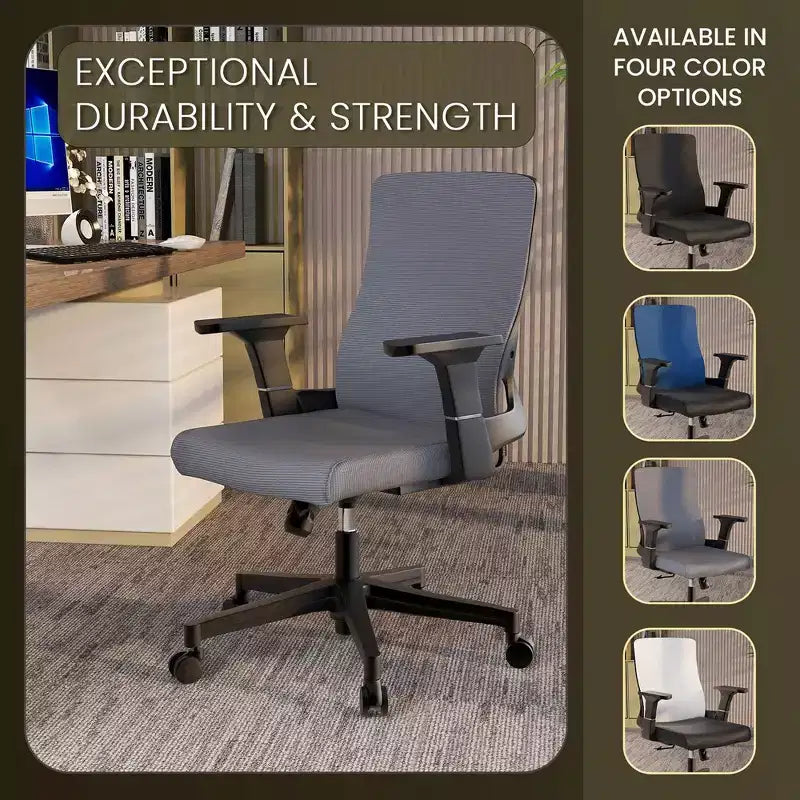 LeisureMod Brio Sedia da ufficio ergonomica in rete - Supporto lombare traspirante - Sedia da scrivania per computer girevole e reclinabile regolabile