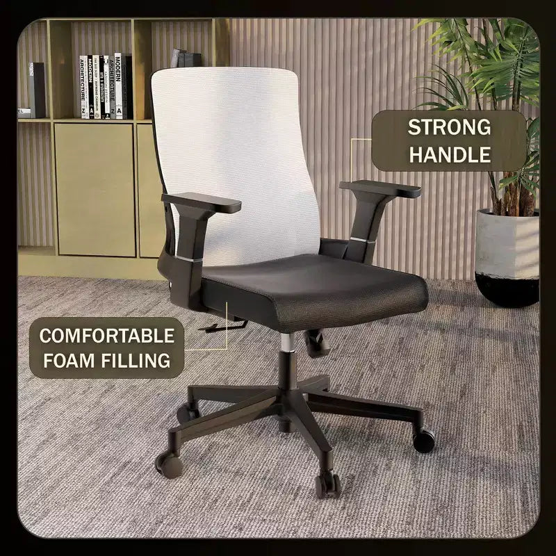 LeisureMod Brio Sedia da ufficio ergonomica in rete - Supporto lombare traspirante - Sedia da scrivania per computer girevole e reclinabile regolabile