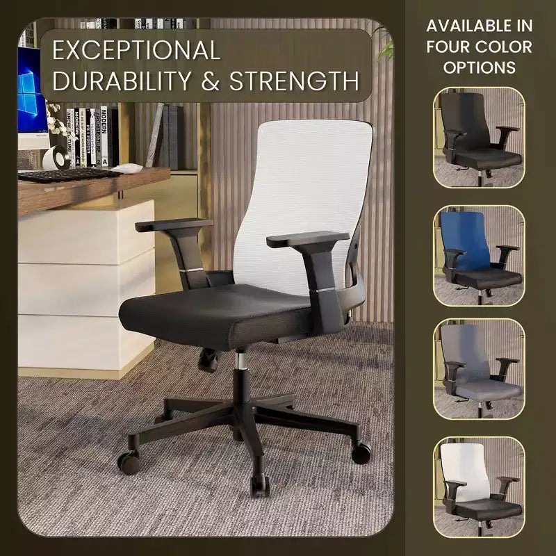 LeisureMod Brio Sedia da ufficio ergonomica in rete - Supporto lombare traspirante - Sedia da scrivania per computer girevole e reclinabile regolabile