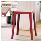 LeisureMod Tresse Sgabello da pranzo quadrato impilabile con piano in vimini, design leggero e durevole per uso in cucina, giardino, balcone, bar, terrazza o patio