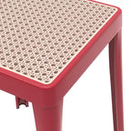 LeisureMod Tresse Sgabello da pranzo quadrato impilabile con piano in vimini, design leggero e durevole per uso in cucina, giardino, balcone, bar, terrazza o patio