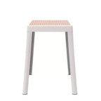 LeisureMod Tresse Sgabello da pranzo quadrato impilabile con piano in vimini, design leggero e durevole per uso in cucina, giardino, balcone, bar, terrazza o patio