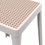 LeisureMod Tresse Sgabello da pranzo quadrato impilabile con piano in vimini, design leggero e durevole per uso in cucina, giardino, balcone, bar, terrazza o patio