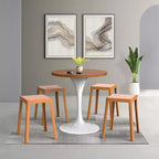 LeisureMod Tresse Sgabello da pranzo quadrato impilabile con piano in vimini, design leggero e durevole per uso in cucina, giardino, balcone, bar, terrazza o patio