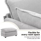 Divano Sezionale a 4 Pezzi Moderno in Velluto a Coste Likepay 112 pollici L con Pouf