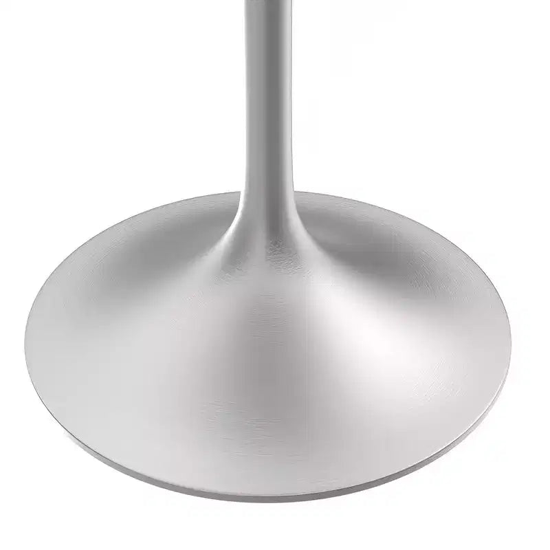 LeisureMod Verve 27 - Tavolo da pranzo quadrato - Piano moderno in resina con base a piedistallo in cromo spazzolato, tavolino d'appoggio per cucina e casa contemporanee