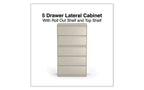Classificatore laterale Alera, 5 cassetti per documenti formato Legal/Letter/A4/A5, Beige, 36 x 18,63 x 67,63