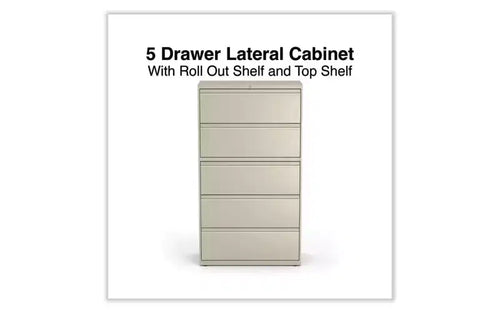 Classificatore laterale Alera, 5 cassetti per documenti formato Legal/Letter/A4/A5, Beige, 36 x 18,63 x 67,63