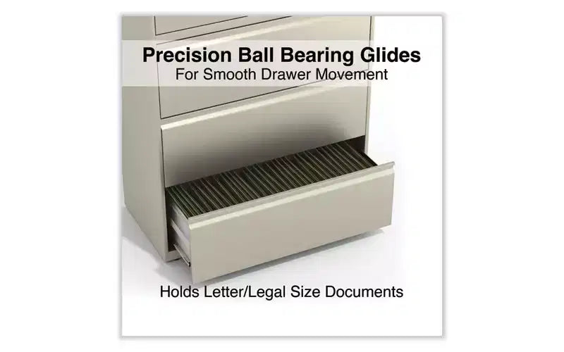 Classificatore laterale Alera, 5 cassetti per documenti formato Legal/Letter/A4/A5, Beige, 36 x 18,63 x 67,63