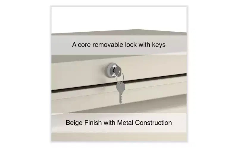 Classificatore laterale Alera, 5 cassetti per documenti formato Legal/Letter/A4/A5, Beige, 36 x 18,63 x 67,63