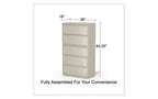 Classificatore laterale Alera, 5 cassetti per documenti formato Legal/Letter/A4/A5, Beige, 36 x 18,63 x 67,63