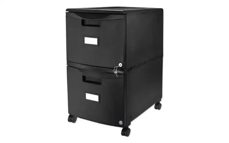 Classificatore mobile a due cassetti Storex, 2 cassetti per documenti formato legale/lettera, nero, 14,75 x 18,25 x 26