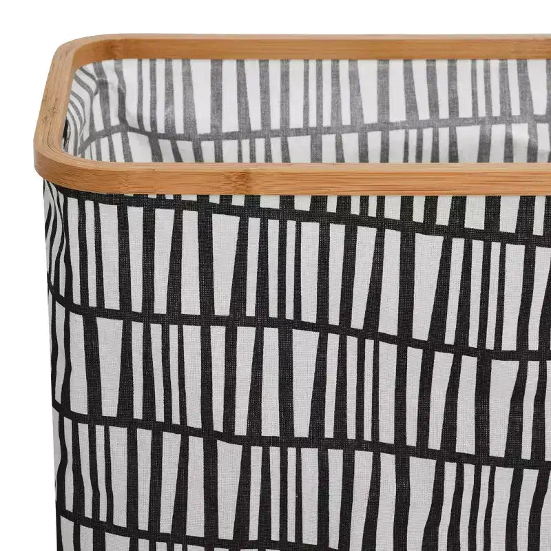 Cesto portabiancheria rettangolare Krush con bordo in bambù Household Essentials