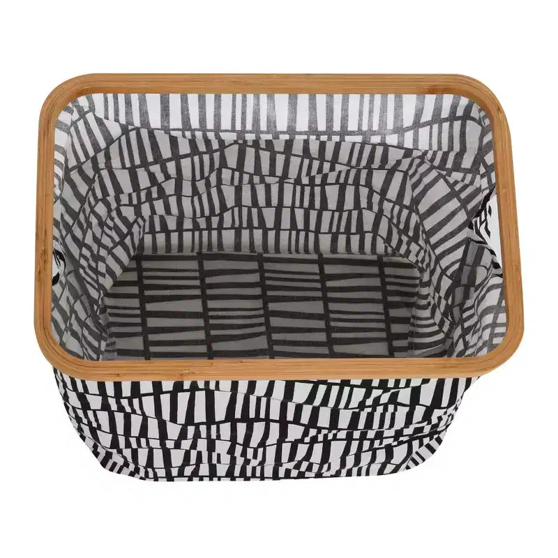 Cesto portabiancheria rettangolare Krush con bordo in bambù Household Essentials