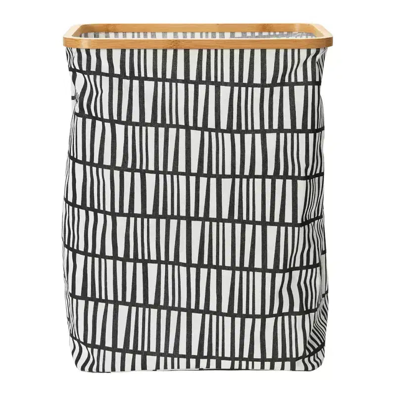 Cesto portabiancheria rettangolare Krush con bordo in bambù Household Essentials